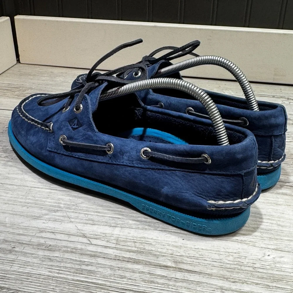 Sperry Top Sider Royal Blue Suede Boat Shoes Blue Soles 10 M
